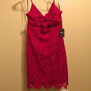 Red lace dress